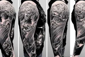 furious bear 42 full sleeve tattoo idea