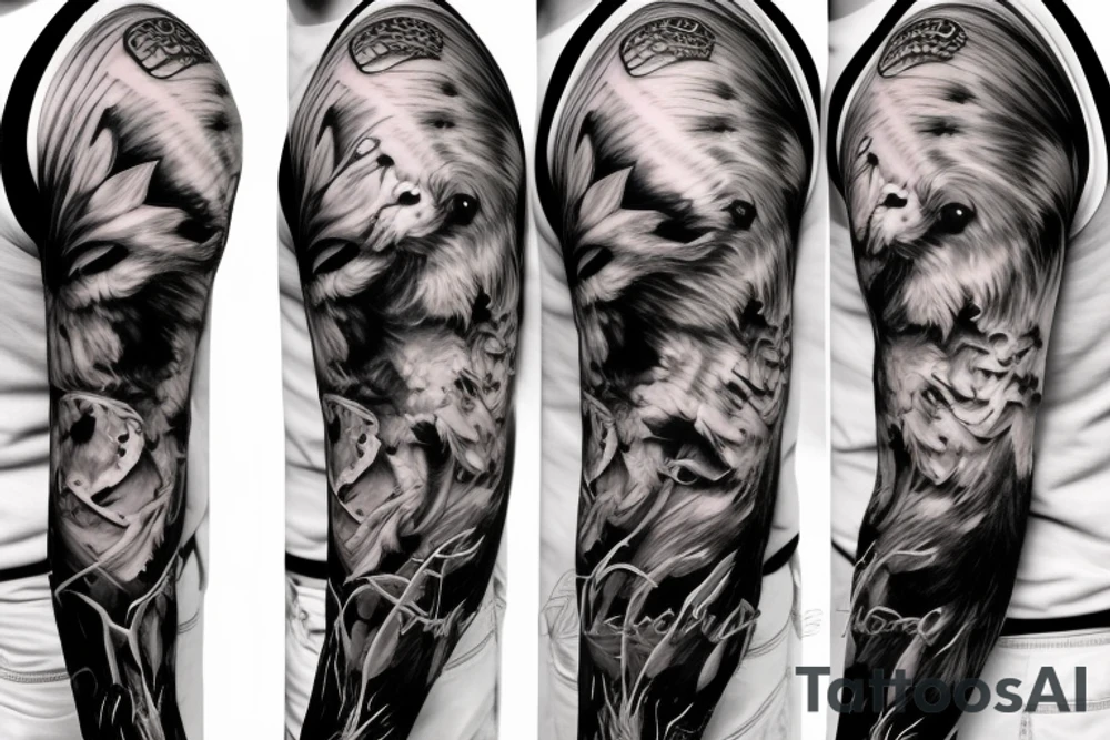 furious bear 42 full sleeve tattoo idea