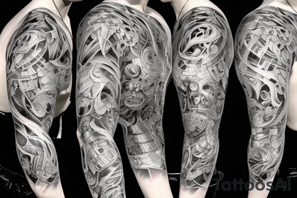 furious bear 42 full sleeve tattoo idea