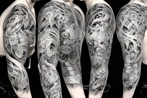 furious bear 42 full sleeve tattoo idea