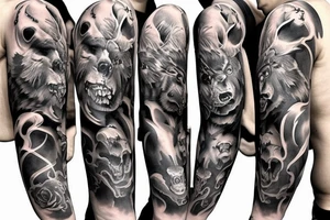 furious bear 42 full sleeve tattoo idea