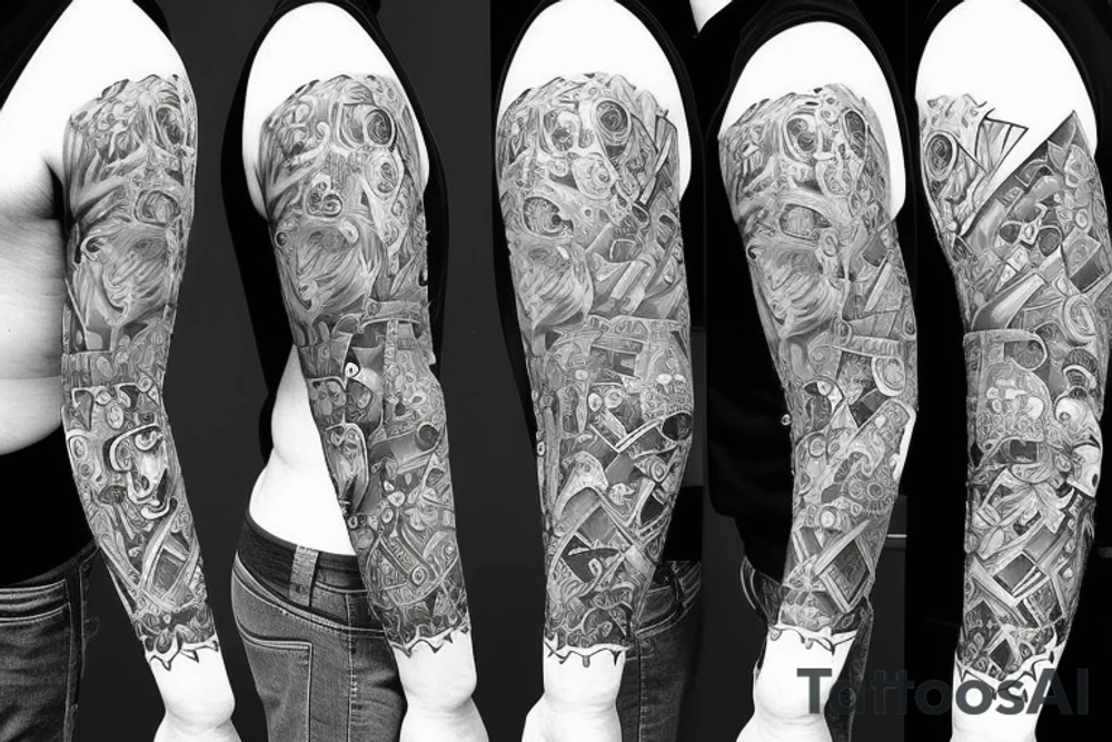 furious bear 42 full sleeve tattoo idea