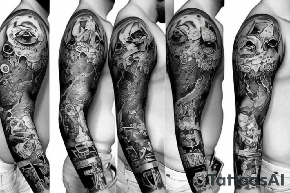 furious bear 42 full sleeve tattoo idea