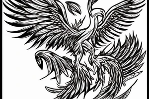 Need a phoenix tattoo design for my back extending from my shoulder blade to lower back with wings spreading outwards tattoo idea