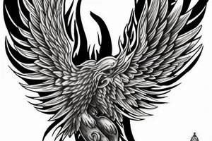 Need a phoenix tattoo design for my back extending from my shoulder blade to lower back with wings spreading outwards tattoo idea