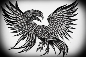 Need a phoenix tattoo design with a masculine look for trapezoid muscle tattoo idea