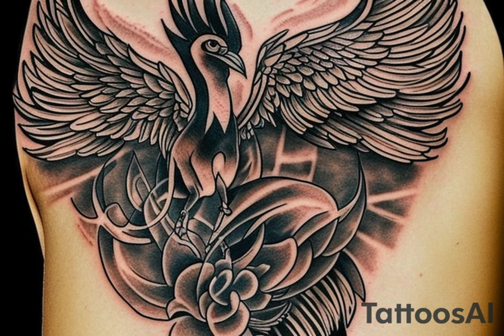 Suggest me some meaningful tattoos wish shows that I will rise from any adverse situation with a phoenix tattoo idea