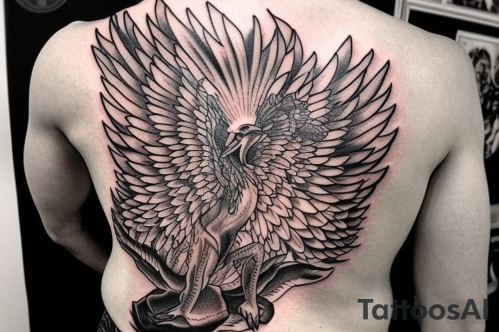 Suggest me some meaningful tattoos wish shows that I will rise from any adverse situation with a phoenix in a muscular looks tattoo idea