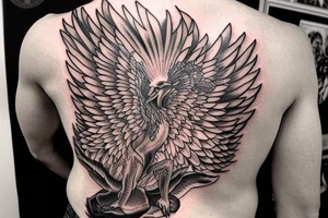 Suggest me some meaningful tattoos wish shows that I will rise from any adverse situation with a phoenix in a muscular looks tattoo idea