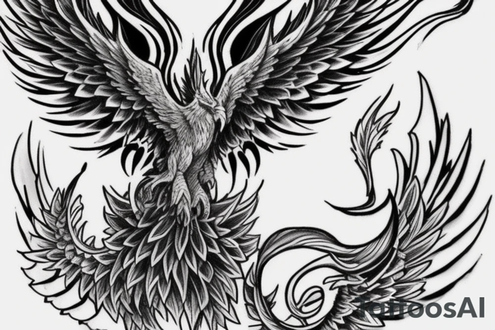 Suggest me some meaningful tattoos wish shows that I will rise from any adverse situation with a phoenix in a muscular looks with a V shape to the back tattoo idea