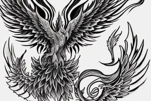 Suggest me some meaningful tattoos wish shows that I will rise from any adverse situation with a phoenix in a muscular looks with a V shape to the back tattoo idea