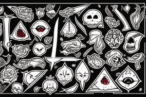 a dagger and a pomegranate tattoo idea