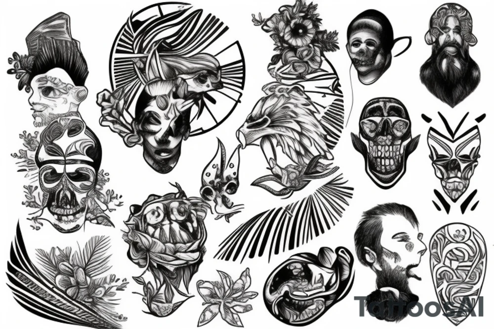 pieces that describe a person that comes from an island tattoo idea