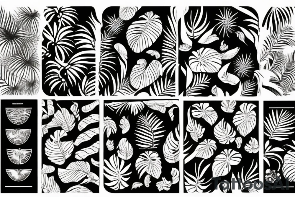 tropical island vibes tattoo idea