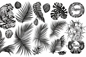 tropical island vibes tattoo idea
