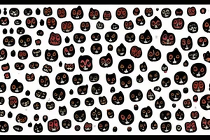 sad cat with skull tattoo idea