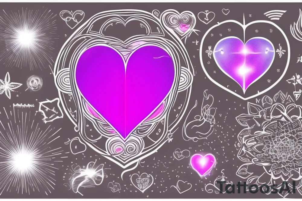 tattoo of lightbuld with heart in center - ombre and with light element tattoo idea