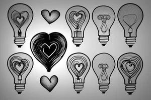 lightbulb with a heart as light in it tattoo idea