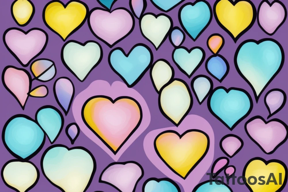 lightbulb tattoo with a yellowish-pink ombre heart held up by blueish purplish-pink zaps in the middle tattoo idea