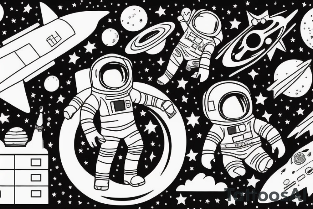 The world is yours with a astronaut holding the world and stars tattoo idea