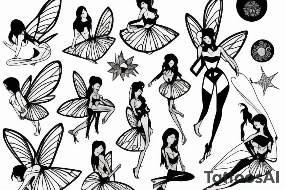 fairy in bikini tattoo idea