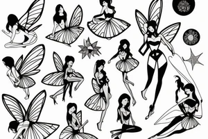 fairy in bikini tattoo idea