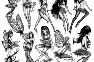 fairy in bikini tattoo idea