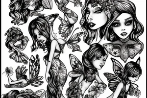 fairy in bikini tattoo idea