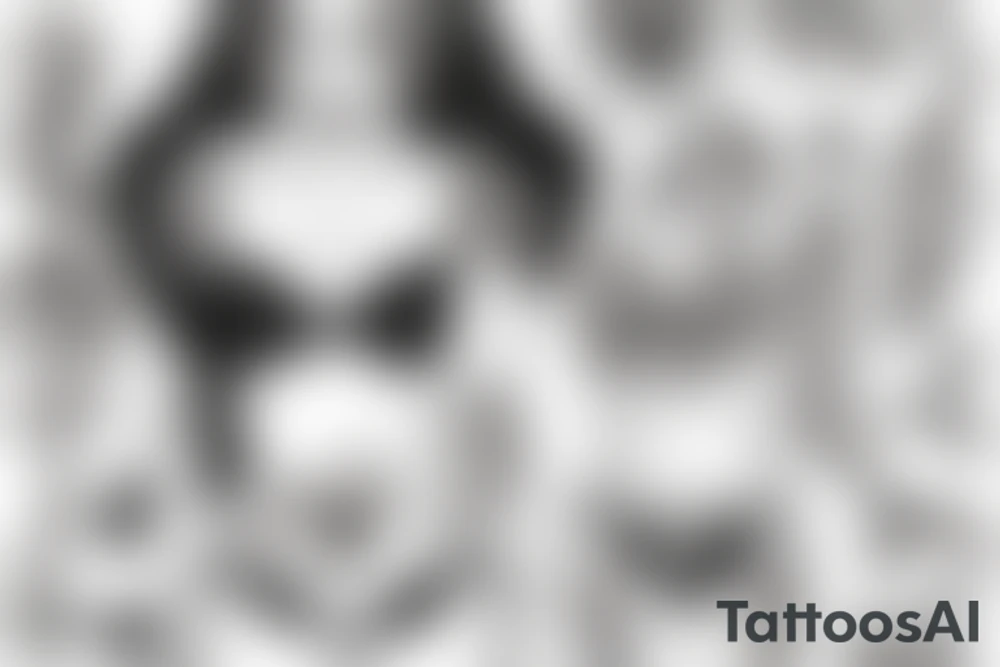 fairy in bikini with clevage tattoo idea