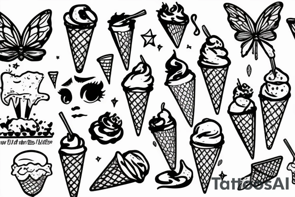 fairy licking an ice cream tattoo idea