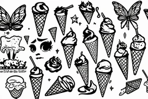 fairy licking an ice cream tattoo idea