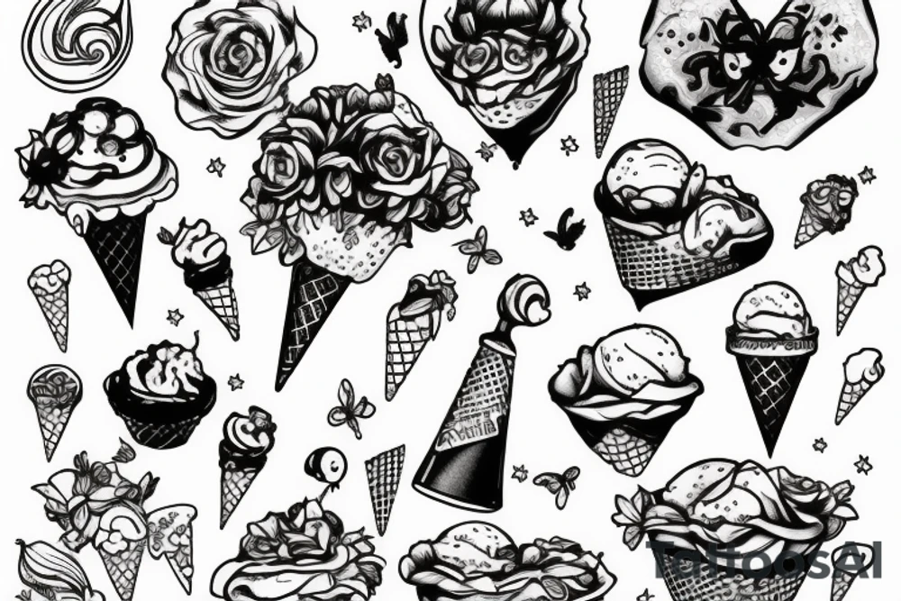 fairy licking an ice cream tattoo idea
