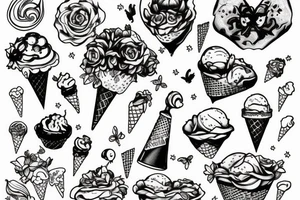 fairy licking an ice cream tattoo idea