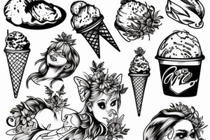 fairy licking an ice cream tattoo idea