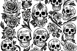 Hourglass with flowers and a skull tattoo idea