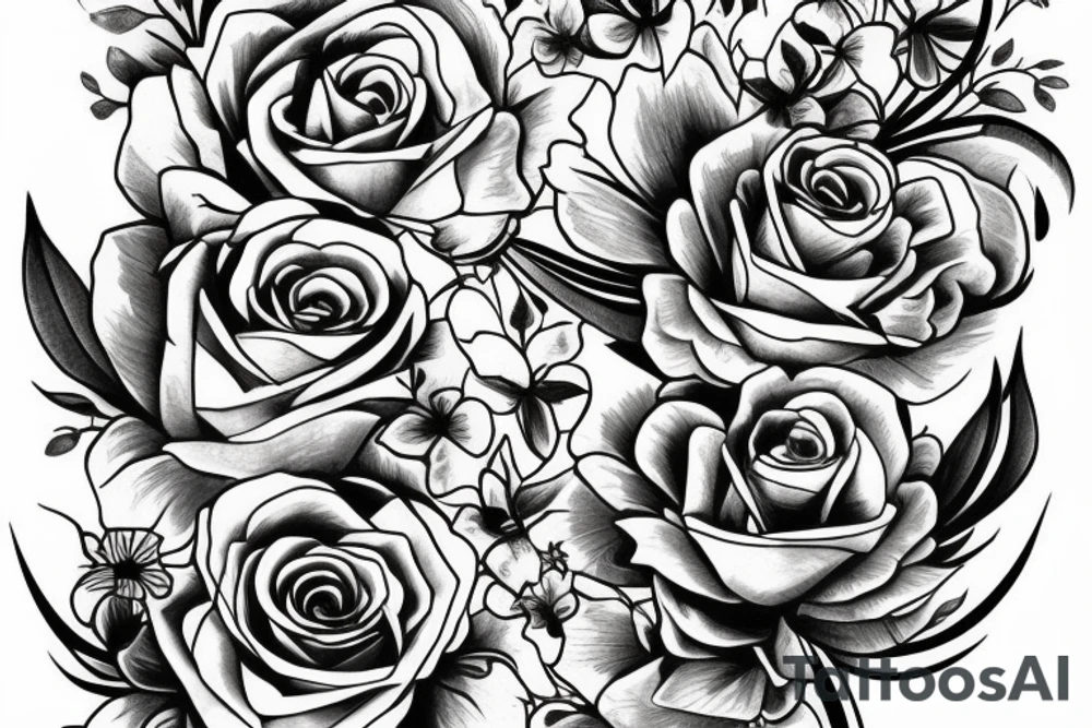 Hourglass with flowers tattoo idea