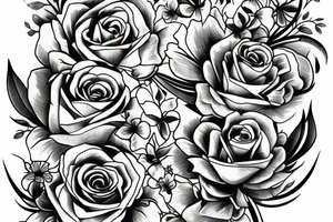 Hourglass with flowers tattoo idea
