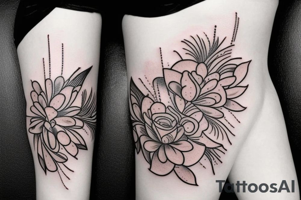 Hourglass with flowers tattoo idea