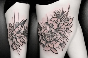 Hourglass with flowers tattoo idea