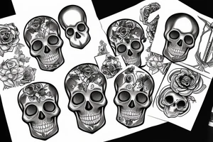 Hourglass filled with a skull tattoo idea