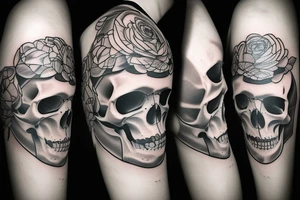 Hourglass filled with a skull tattoo idea