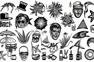 man in the beach tattoo idea
