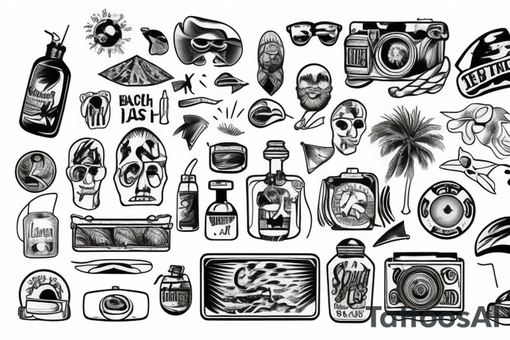 man in the beach tattoo idea