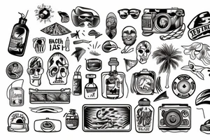 man in the beach tattoo idea