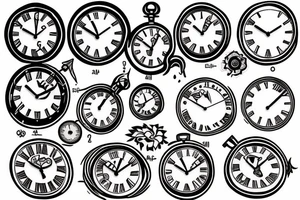 sand clock tattoo idea
