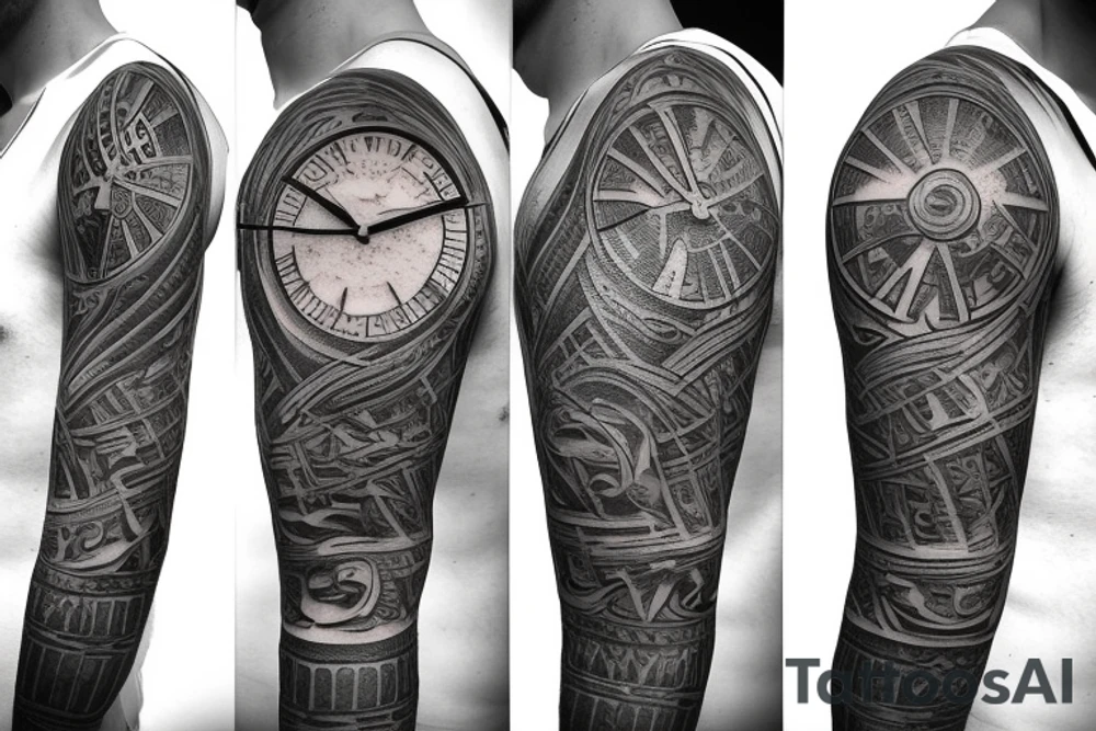 sand clock tattoo idea