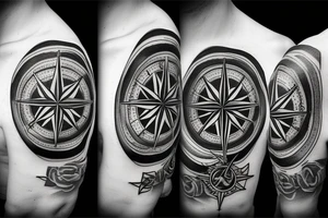 Compass and ship tattoo idea
