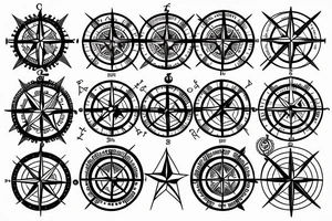 Compass and ship tattoo idea