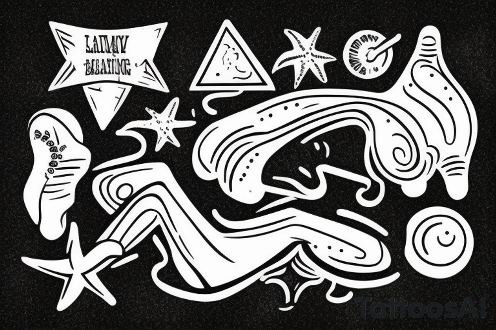 Man lazing in the beach tattoo idea