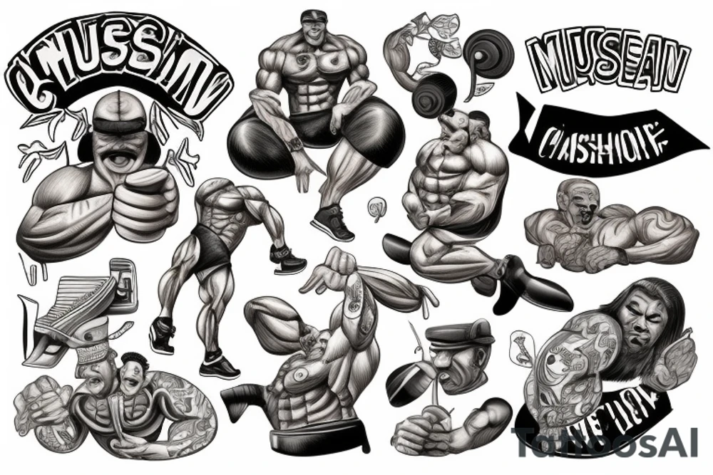 Muscle man tattoo idea